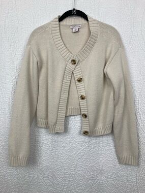 Sincerely Jules Cream Crop Cardigan Sweater sz Medium